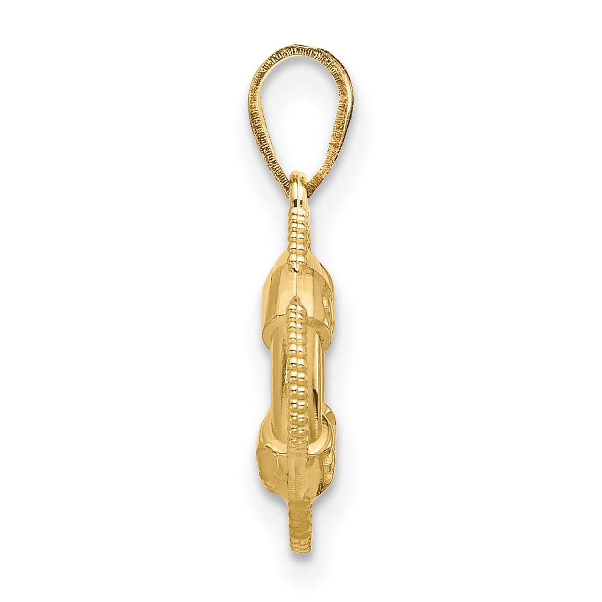10k Yellow Gold Life Preserver Pendant with Nautical Rope Detail, Maritime Charm
