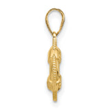 10k Yellow Gold Life Preserver Pendant with Nautical Rope Detail, Maritime Charm