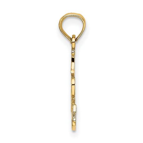 10k Yellow Gold I Do Nails Pendant, Text Charm for Nail Technicians and Salon Stylists