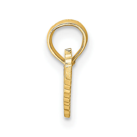 10k Yellow Gold Teacher Pendant with Script Lettering, Inspirational Education Charm for Women