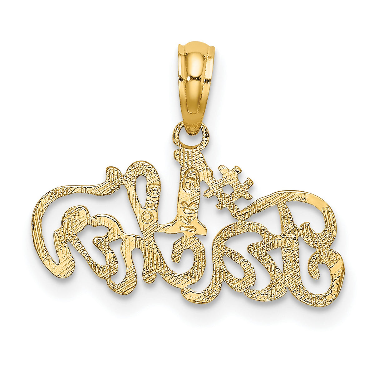 #1 TEACHER Charm Pendant in Real 10k Yellow Gold