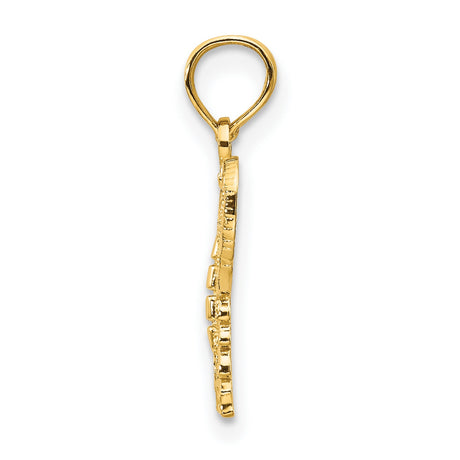 10k Yellow Gold Butterfly Pendant, Filigree Charm with Intricate Detailing, Nature Inspired Design