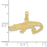 10k Yellow Gold Alligator Pendant, Detailed Crocodile Design, Wildlife Charm for Men and Unisex
