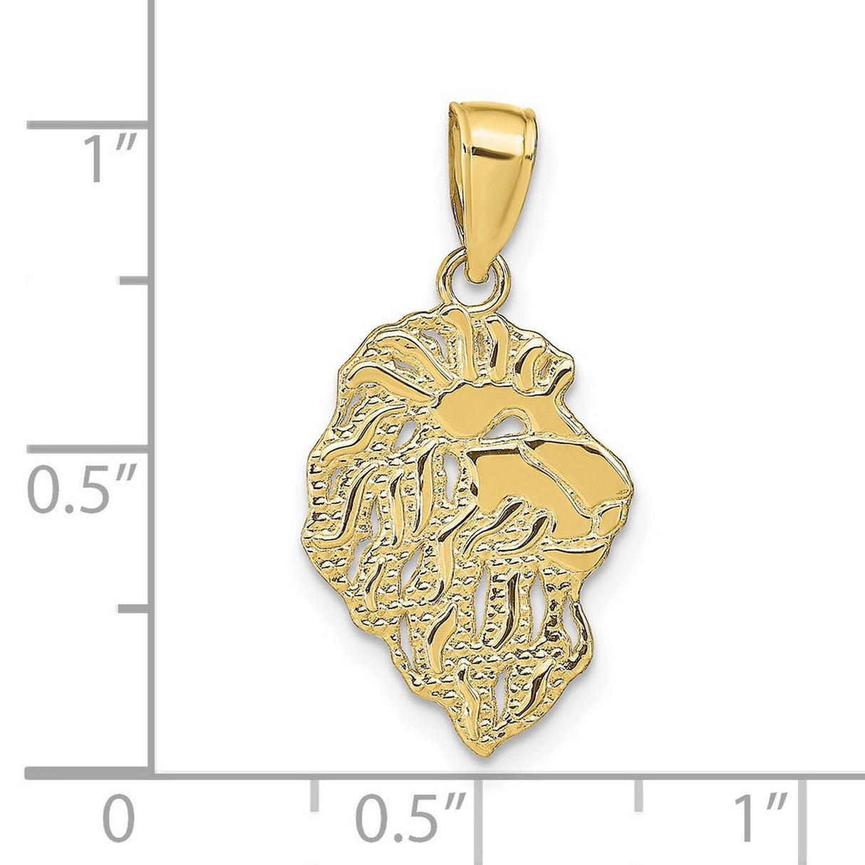 Lion Head Charm Pendant in Real 10k Yellow Gold