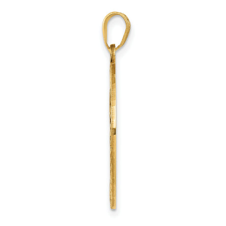 10k Yellow Gold Tree of Life Pendant with Openwork Design and Textured Border for Women