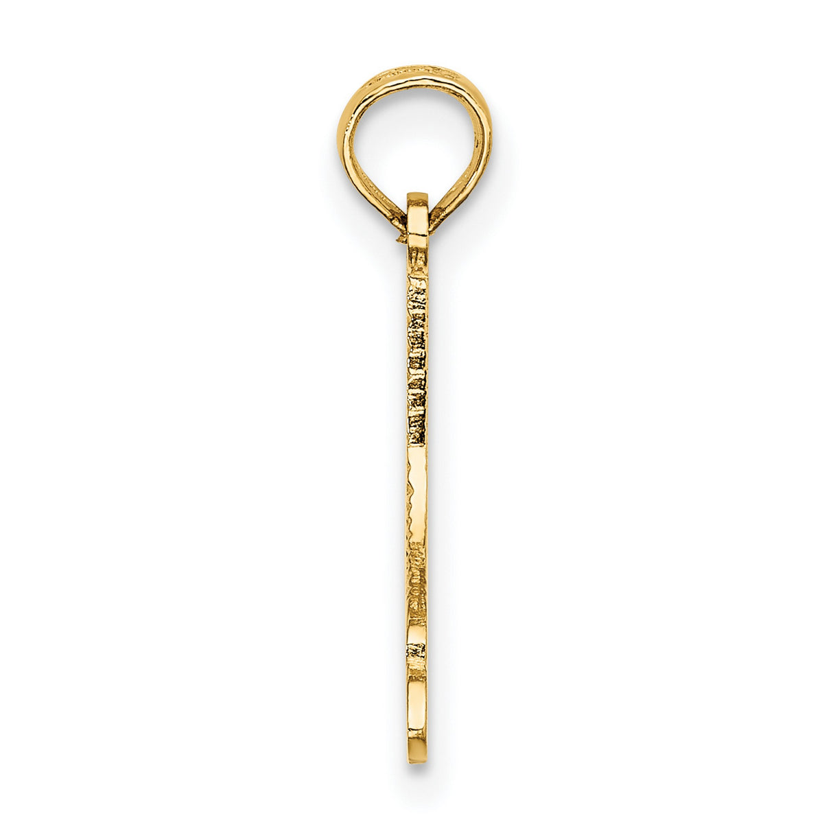 10k Yellow Gold Ice Skate Pendant, Figure Skater Charm with Ornate Detailing