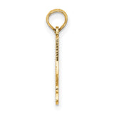 10k Yellow Gold Ice Skate Pendant, Figure Skater Charm with Ornate Detailing