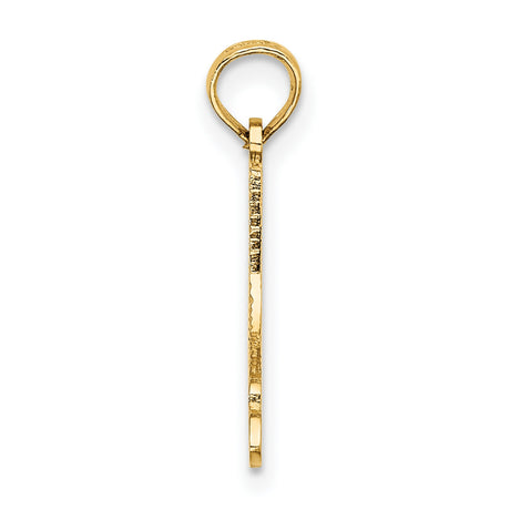 10k Yellow Gold Ice Skate Pendant, Figure Skater Charm with Ornate Detailing