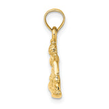 10k Yellow Gold Snowboarder Pendant with Detailed Winter Sports Figure for Men or Unisex
