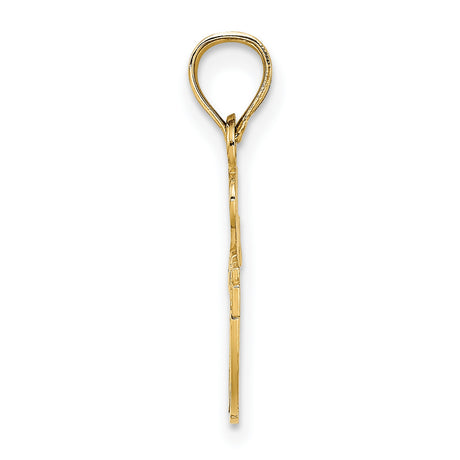 10k Yellow Gold Football Pendant with Heart, Helmet and Ball Design