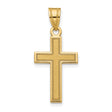 10k Yellow Gold Cross Pendant, Satin Textured and Polished Finish, Spiritual Jewelry for Men and Women
