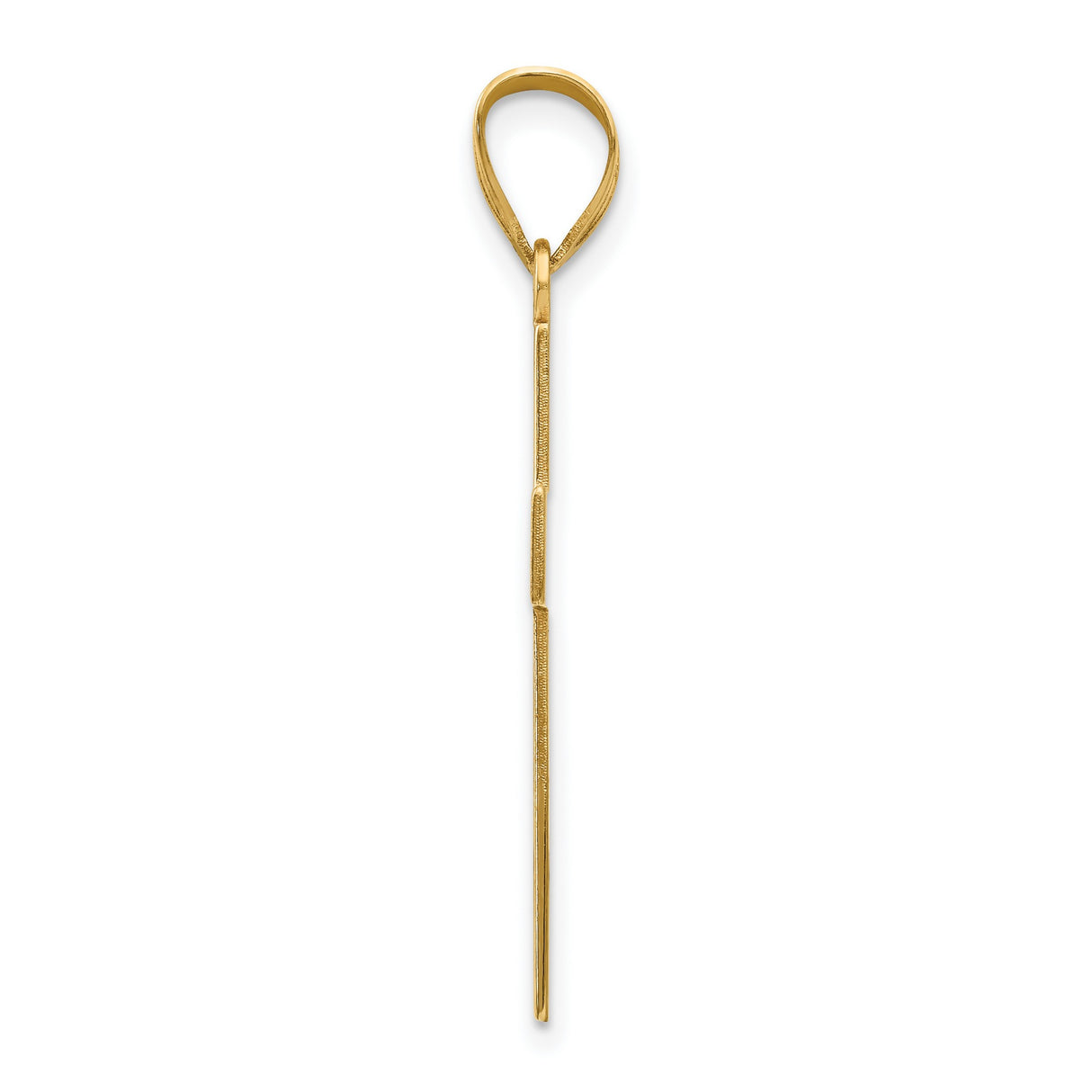 10k Yellow Gold Cross Pendant with Matte Satin Finish and Milgrain Detailing