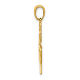 10k Yellow Gold Four Leaf Clover Pendant, Open Design Lucky Clover Charm for Women
