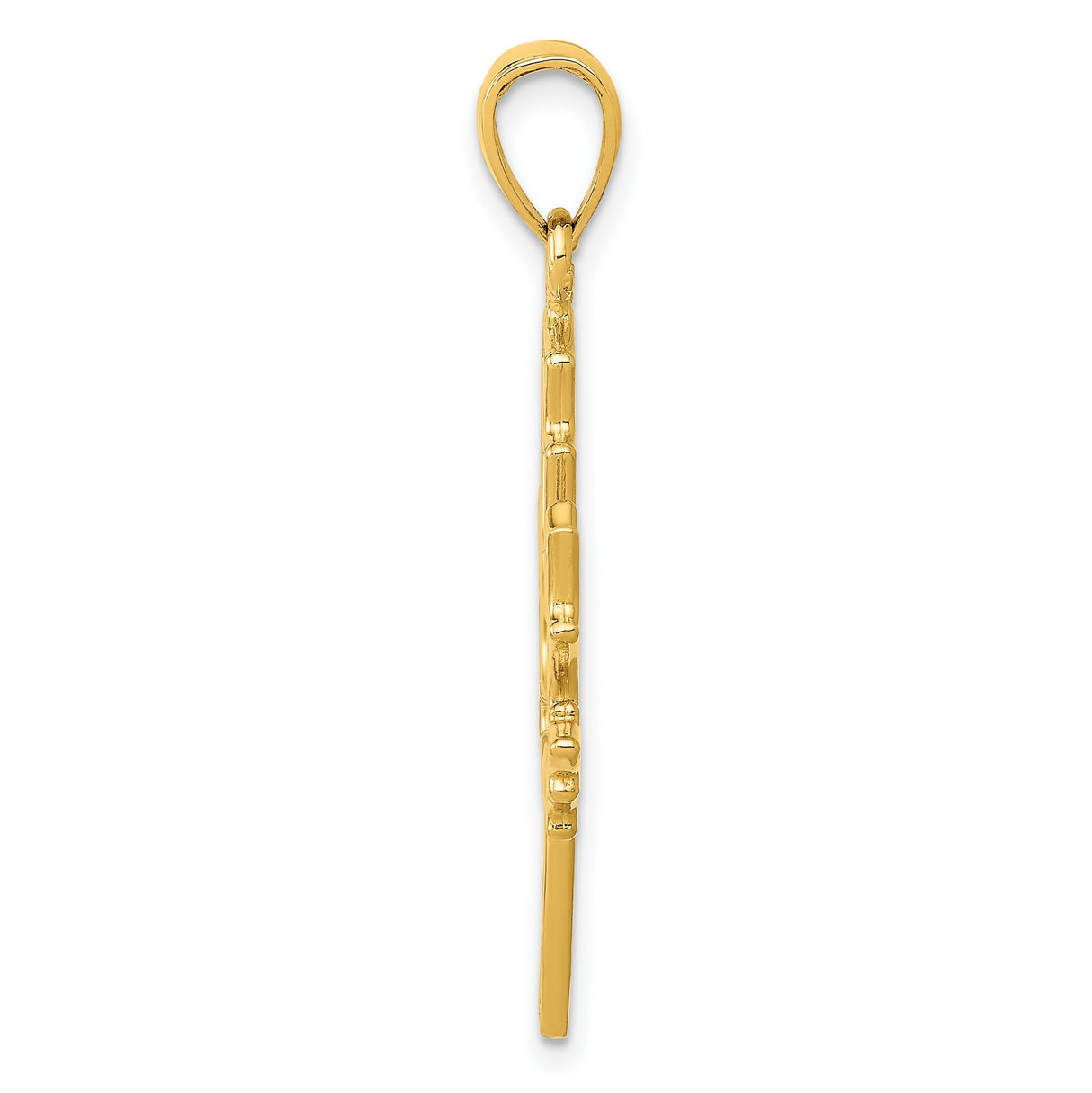 10k Yellow Gold Maple Leaf Pendant with Openwork Design, Nature Inspired Charm