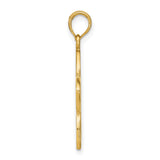 10k Yellow Gold Lotus Pendant with Openwork Five Petal Flower Design