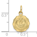 Baptism Polished Charm Pendant in Real 10k Yellow Gold