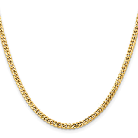 10K Yellow Gold 3.5 mm Polished Chain Necklace, Solid