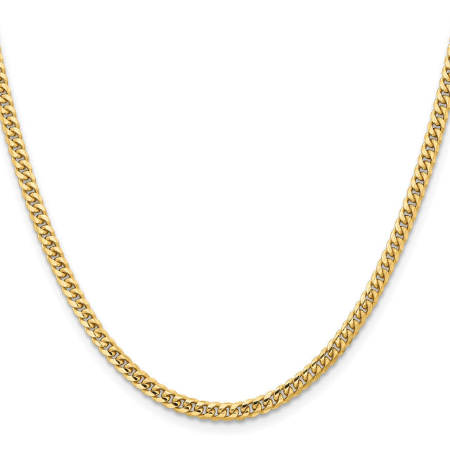 10K Yellow Gold 3.5 mm Polished Chain Necklace, Solid