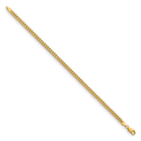 10K Yellow Gold 3.5 mm Polished Chain Bracelet, Solid