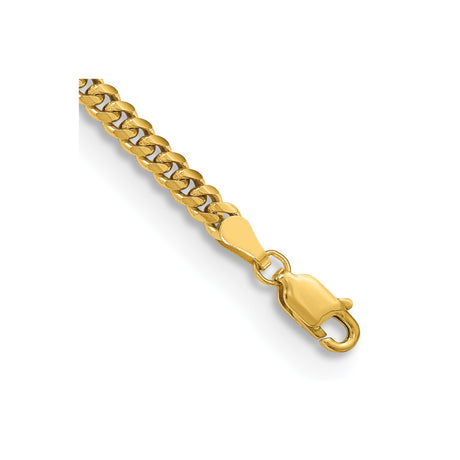10K Yellow Gold 3.5 mm Polished Chain Anklet, Solid alternate angle