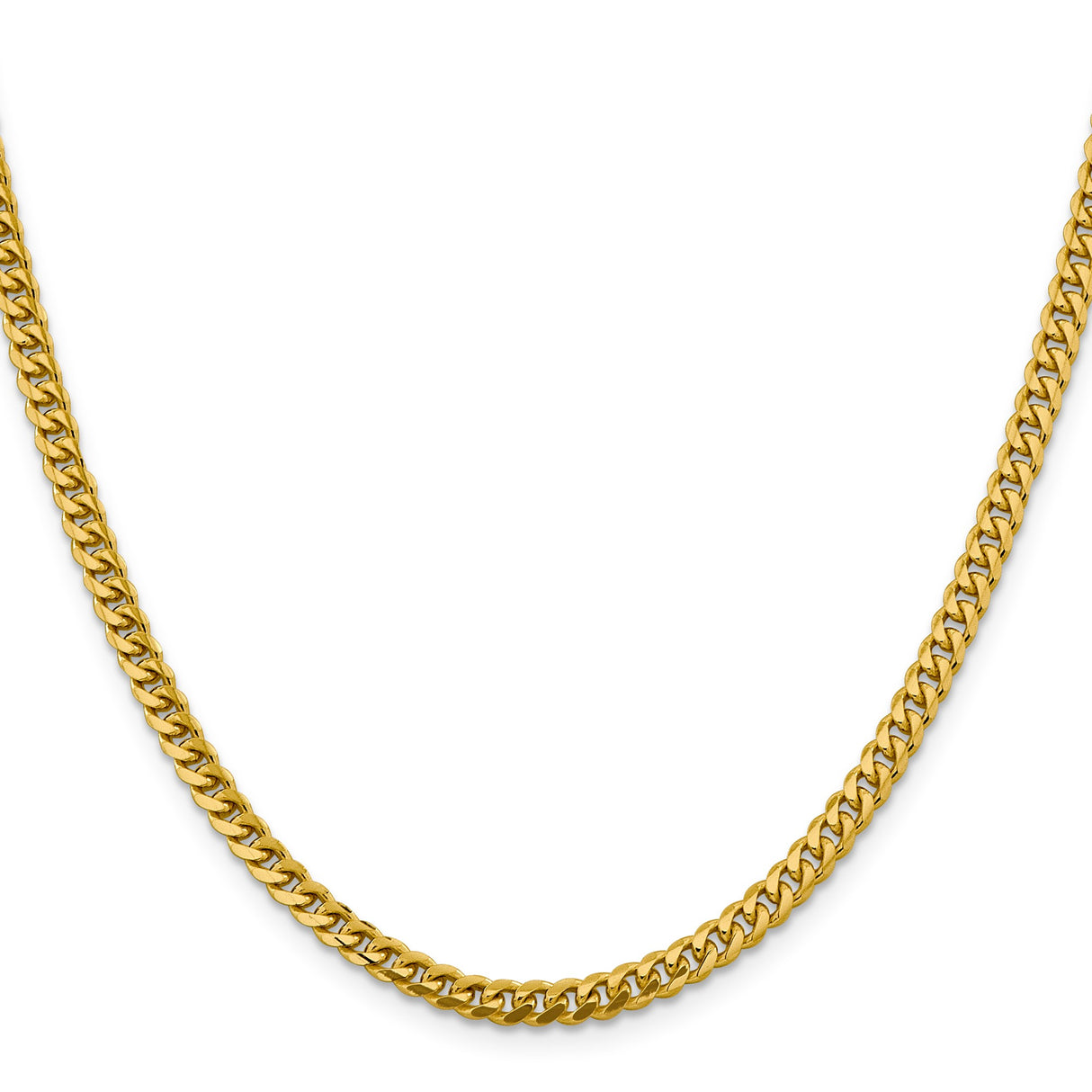 10K Yellow Gold 4.25 mm Polished Chain Necklace, Solid