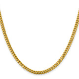 10K Yellow Gold 4.25 mm Polished Chain Necklace, Solid
