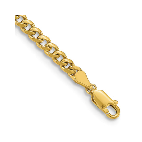 10K Yellow Gold 4.25 mm Polished Chain Anklet, Solid alternate angle