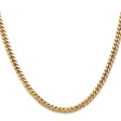10K Yellow Gold 4.3 mm Polished Chain Necklace, Solid