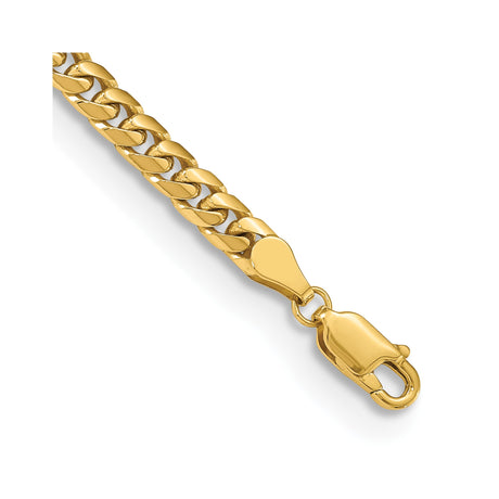 10K Yellow Gold 4.3 mm Polished Chain Anklet, Solid alternate angle