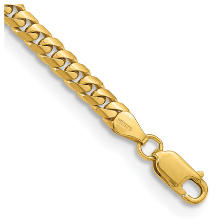 10K Yellow Gold 5 mm Polished Chain Bracelet, Solid alternate angle