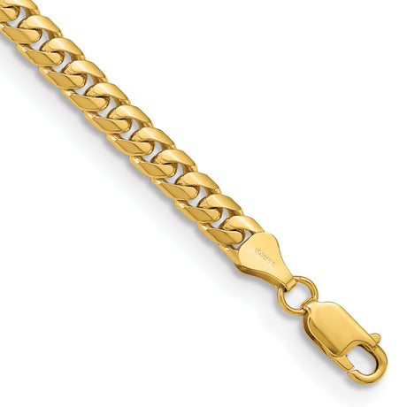 10K Yellow Gold 5.5 mm Polished Chain Anklet, Solid shown for scale