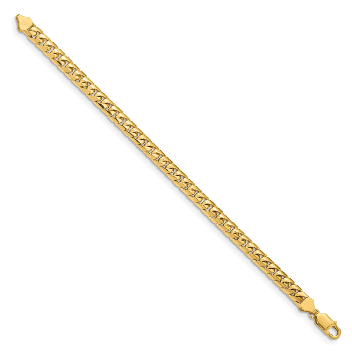 10K Yellow Gold 6.75 mm Polished Chain Bracelet, Solid