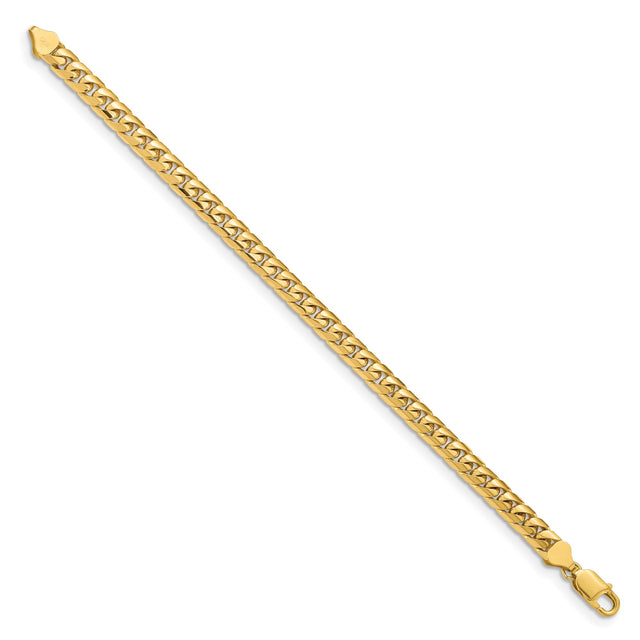 10K Yellow Gold 6.75 mm Polished Chain Bracelet, Solid