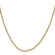 10K Yellow Gold 2 mm Rope Chain Necklace, Polished