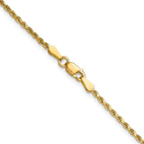 10K Yellow Gold 2 mm Rope Chain Necklace, Polished alternate angle
