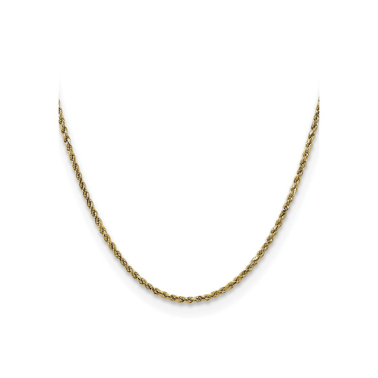 10K Yellow Gold 2.25 mm Rope Chain Necklace, Polished
