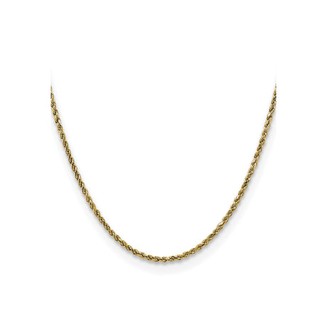 10K Yellow Gold 2.25 mm Rope Chain Necklace, Polished