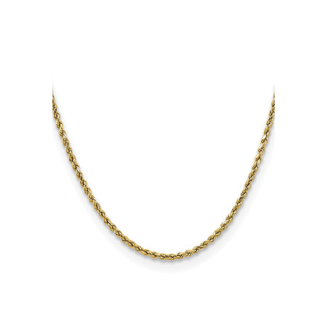 10K Yellow Gold 2.5 mm Rope Chain Necklace, Polished