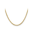 10K Yellow Gold 3 mm Rope Chain Necklace, Polished