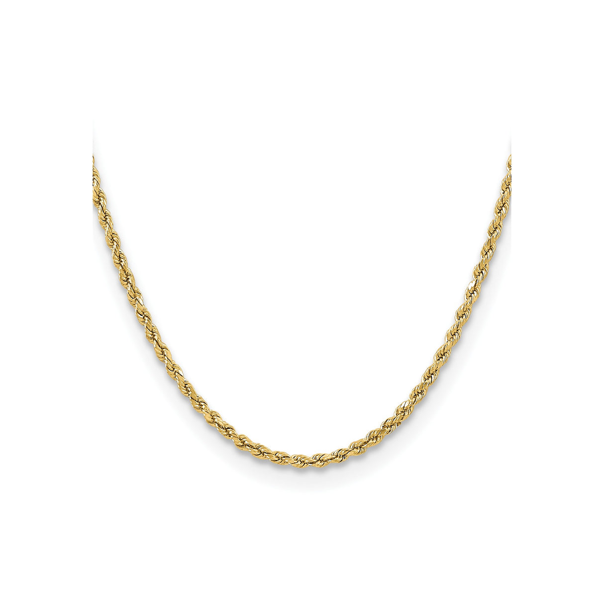 10K Yellow Gold 3 mm Rope Chain Necklace, Polished