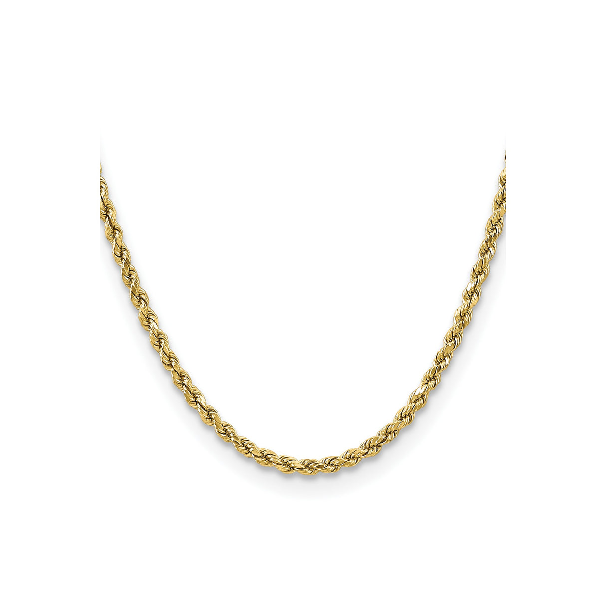 10K Yellow Gold 3.5 mm Rope Chain Necklace, Polished