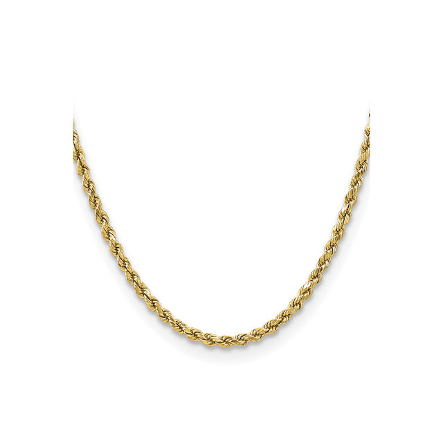 10K Yellow Gold 3.5 mm Rope Chain Necklace, Polished