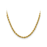 10K Yellow Gold 4 mm Rope Chain Necklace, Polished