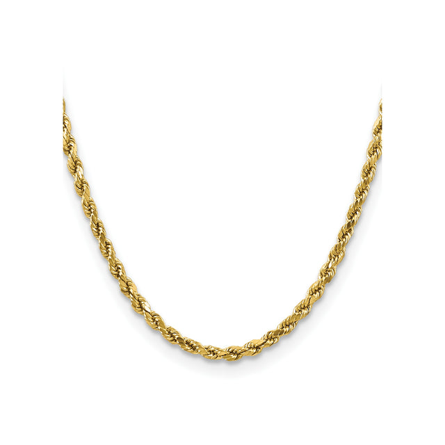 10K Yellow Gold 4 mm Rope Chain Necklace, Polished