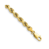 10K Yellow Gold 4 mm Rope Chain Bracelet, Polished