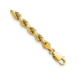 10K Yellow Gold 4 mm Rope Chain Anklet, Polished shown for scale