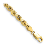 10K Yellow Gold 4.9 mm Rope Chain Anklet, Polished