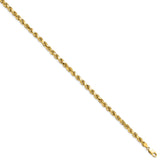 10K Yellow Gold 4.9 mm Rope Chain Anklet, Polished alternate angle