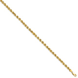 10K Yellow Gold 4.9 mm Rope Chain Bracelet, Polished alternate angle
