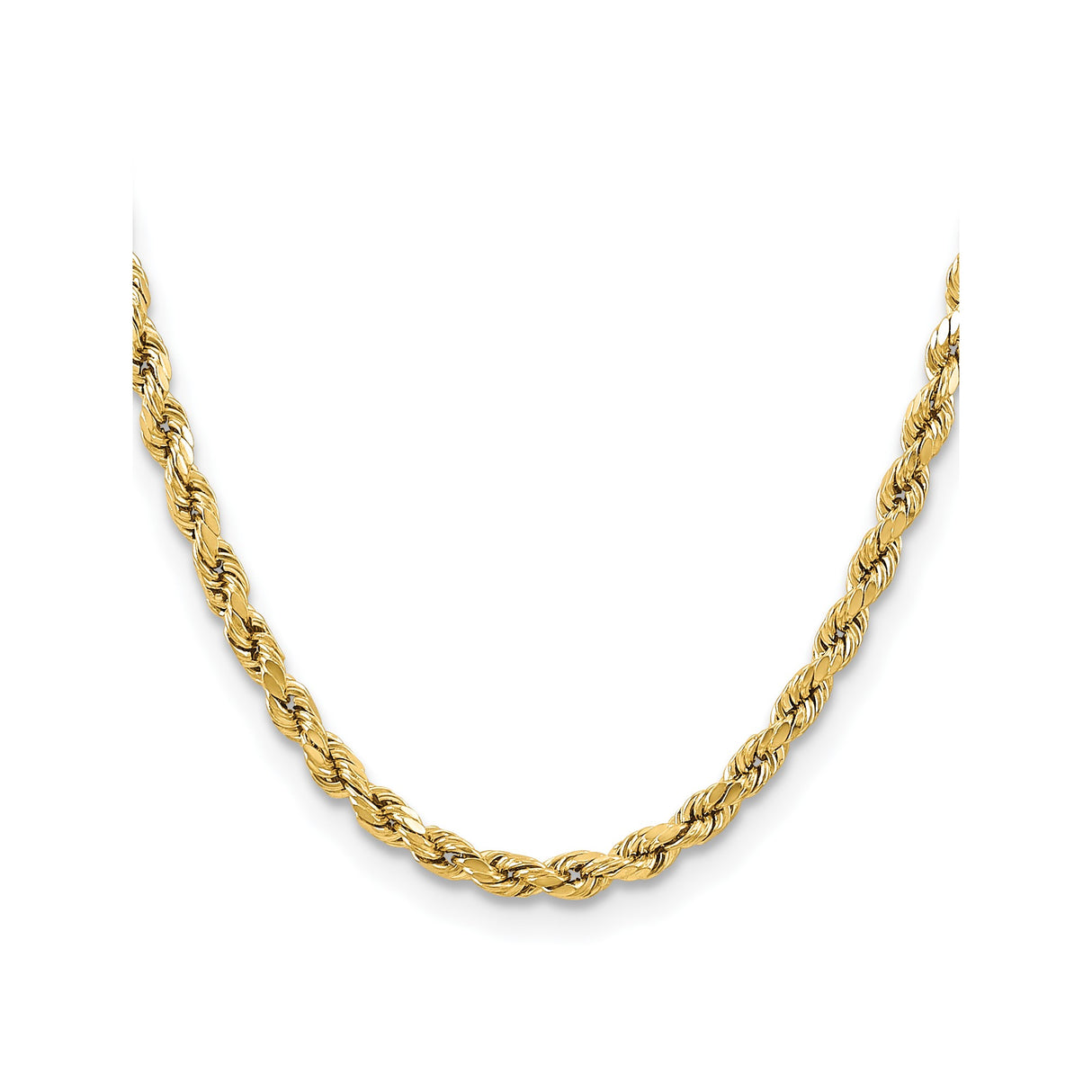 10K Yellow Gold 5.5 mm Rope Chain Necklace, Polished